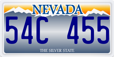 NV license plate 54C455