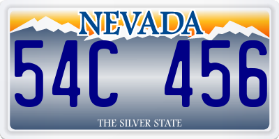 NV license plate 54C456