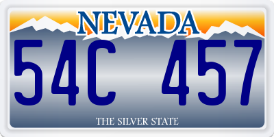 NV license plate 54C457