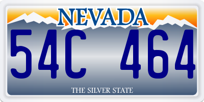NV license plate 54C464