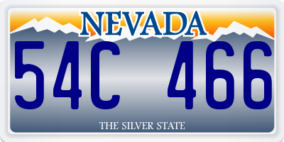 NV license plate 54C466