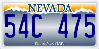 NV license plate 54C475