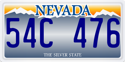 NV license plate 54C476