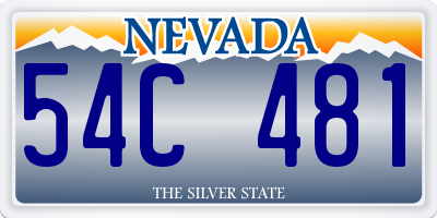 NV license plate 54C481