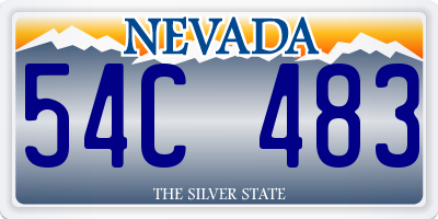NV license plate 54C483