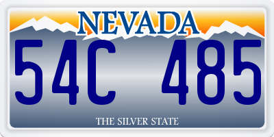 NV license plate 54C485