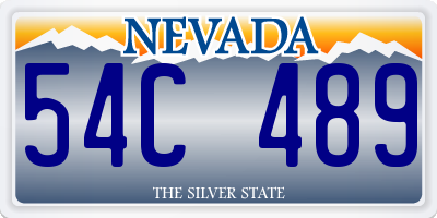 NV license plate 54C489