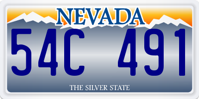 NV license plate 54C491
