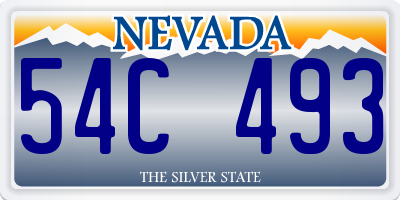 NV license plate 54C493