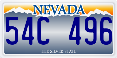 NV license plate 54C496