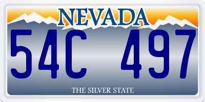 NV license plate 54C497