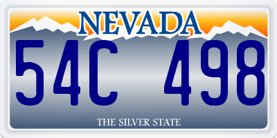 NV license plate 54C498