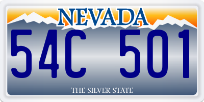 NV license plate 54C501