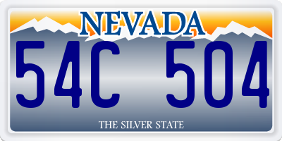 NV license plate 54C504