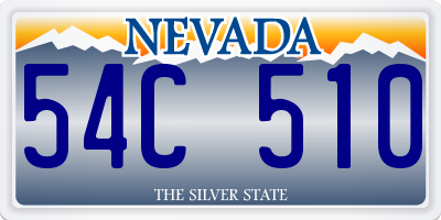 NV license plate 54C510