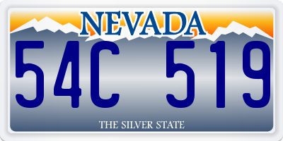 NV license plate 54C519
