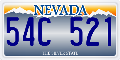 NV license plate 54C521