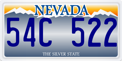 NV license plate 54C522