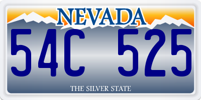 NV license plate 54C525