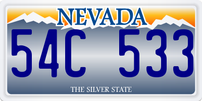 NV license plate 54C533