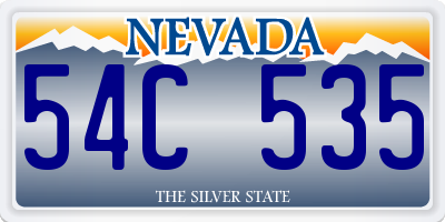 NV license plate 54C535