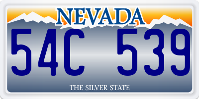 NV license plate 54C539