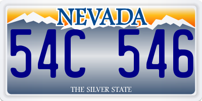 NV license plate 54C546