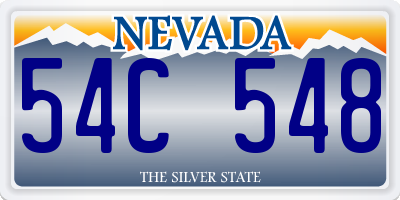 NV license plate 54C548