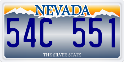 NV license plate 54C551