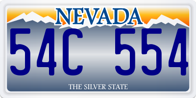 NV license plate 54C554