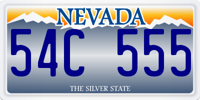 NV license plate 54C555