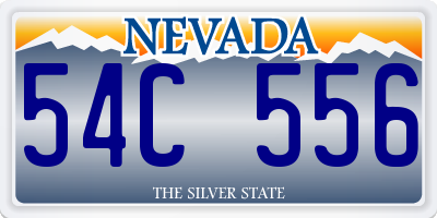 NV license plate 54C556