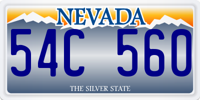 NV license plate 54C560