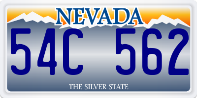 NV license plate 54C562