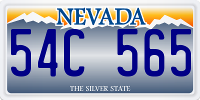 NV license plate 54C565
