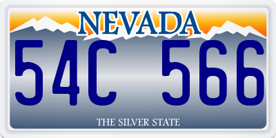 NV license plate 54C566