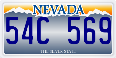 NV license plate 54C569