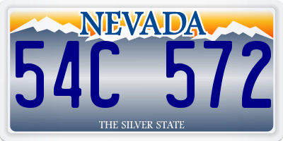 NV license plate 54C572