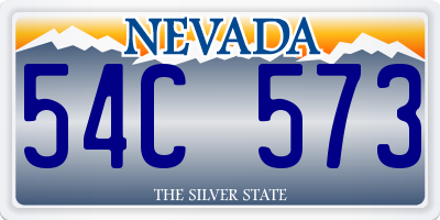 NV license plate 54C573