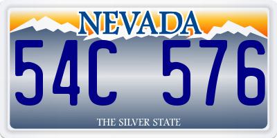 NV license plate 54C576