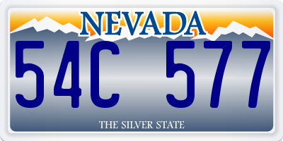 NV license plate 54C577