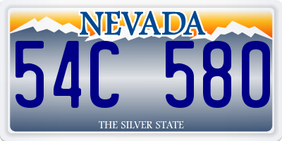 NV license plate 54C580