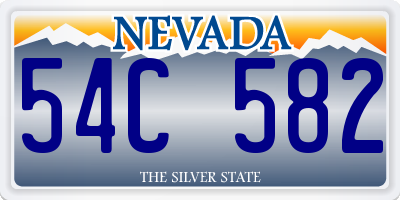 NV license plate 54C582