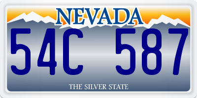 NV license plate 54C587