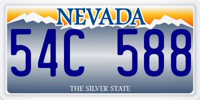 NV license plate 54C588