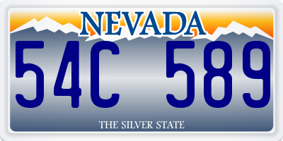 NV license plate 54C589