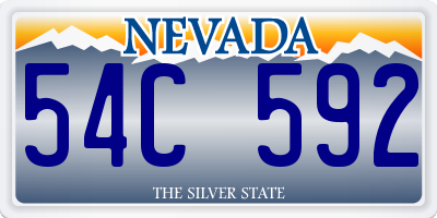 NV license plate 54C592