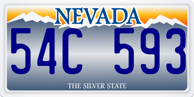 NV license plate 54C593