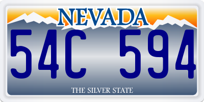 NV license plate 54C594