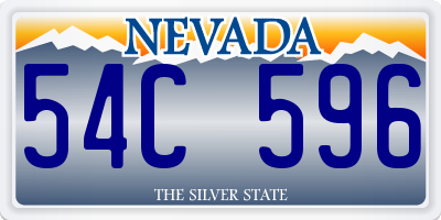 NV license plate 54C596